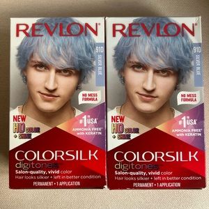 Lot of 2- Revlon Colorsilk HD Color SILVER BLUE 91D Permanent Hair Color -NEW
